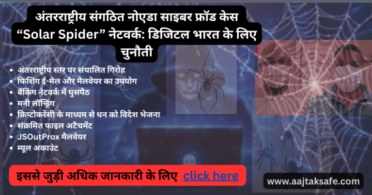 अंतरराष्ट्रीय संगठित नोएडा साइबर फ्रॉड केस और “Solar Spider” नेटवर्क डिजिटल भारत के लिए चुनौती