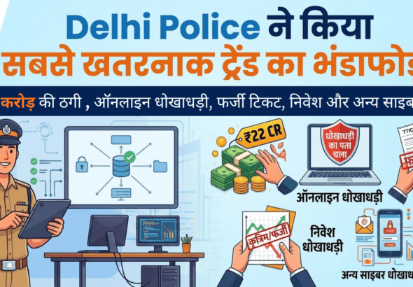 ₹22 करोड़ की ठगी , ऑनलाइन धोखाधड़ी, फर्जी टिकट, निवेश और अन्य साइबर फ्रॉड