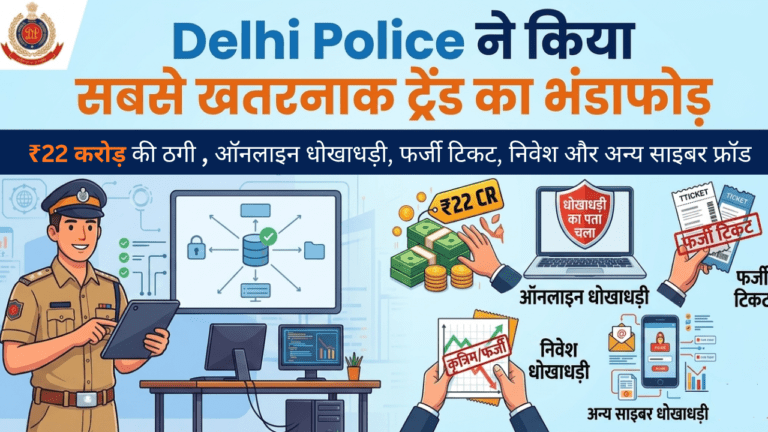 ₹22 करोड़ की ठगी , ऑनलाइन धोखाधड़ी, फर्जी टिकट, निवेश और अन्य साइबर फ्रॉड