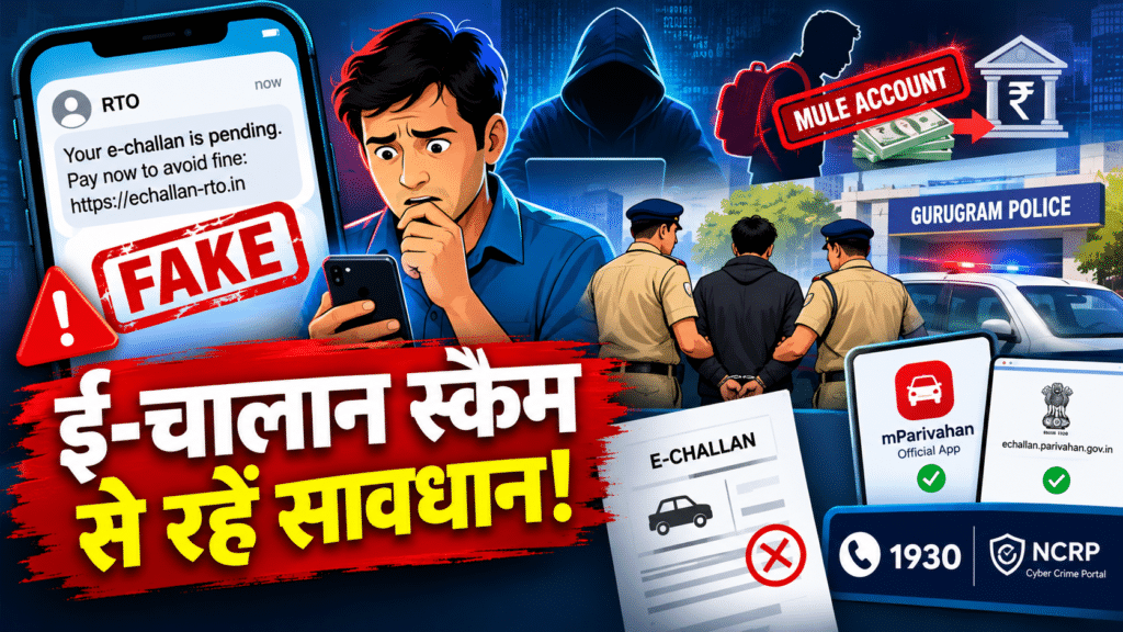 E-Challan Scam Alert Montage