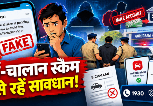 E-Challan Scam Alert Montage